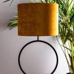 Gold Velour Cylinder Lampshade 40cm