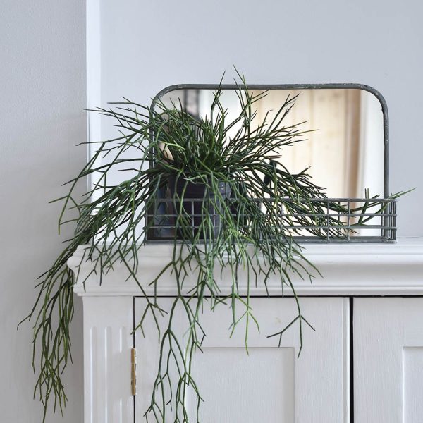 Small Mirror With Wire Shelf
