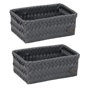 Dark Grey Small Fit Open Storage Basket