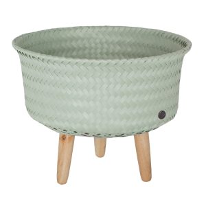 Greyish Green Up Low Plant Basket Stand