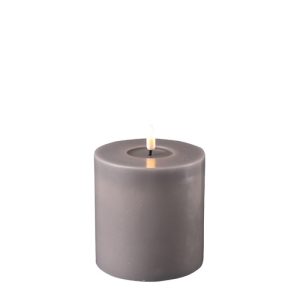 Grey 10x10cm Battery Operated LED Candle