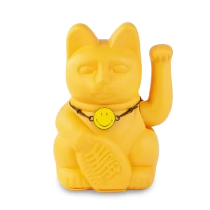 Yellow Smiley Lucky Charm Cat