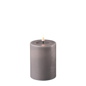Grey Battery Operated LED Candle 7.5cmx10cm