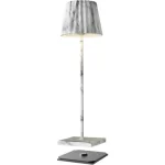 White Marble Sompex Troll Outdoor Battery Table Lamp 2.0