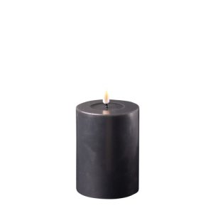 Black Battery Operated LED Candle 7.5cmx10cm