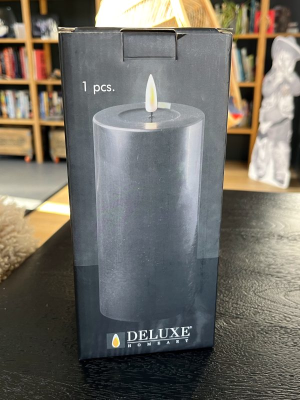 Black 7.5cmx15cm Battery Operated LED Candles