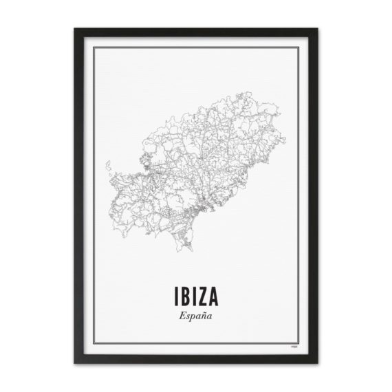 Framed Ibiza Print with Frame 30x40cm
