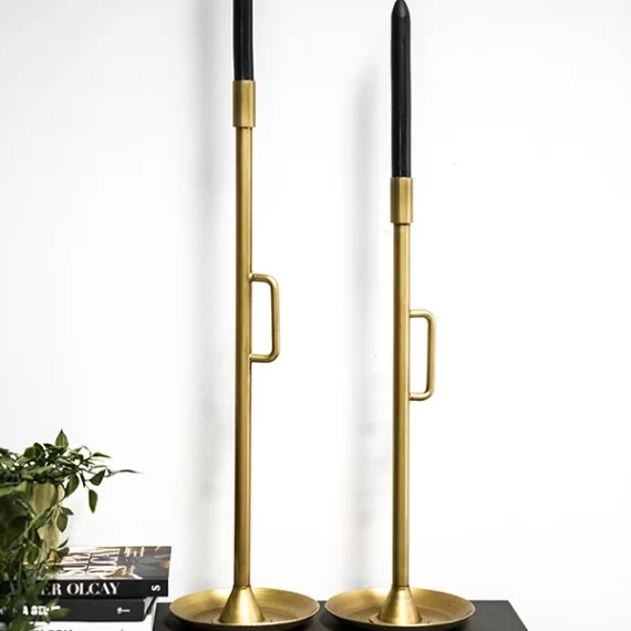 Large Wick Brass Candle Holder