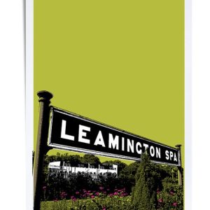 Framed Leamington Spa Print 70x50cm Green