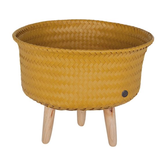 Mustard Up Low Plant Basket Stand