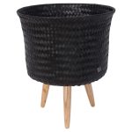 Black Up Mid Plant Basket Stand