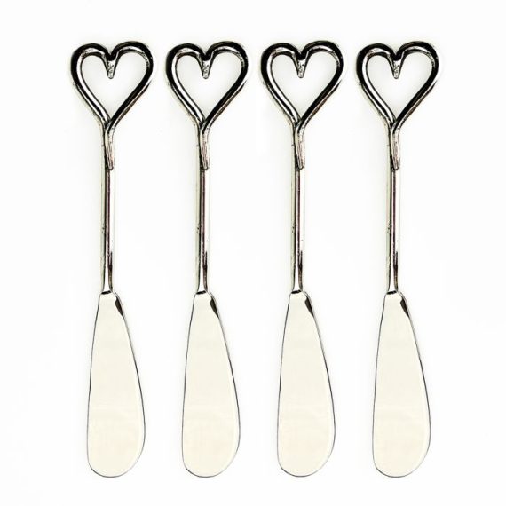 Set of 4 Love Heart Butter Knives