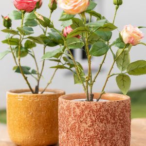 Leo Ochre Ceramic Flowerpot