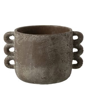 Medium Celia Ceramic Brown Flowerpot