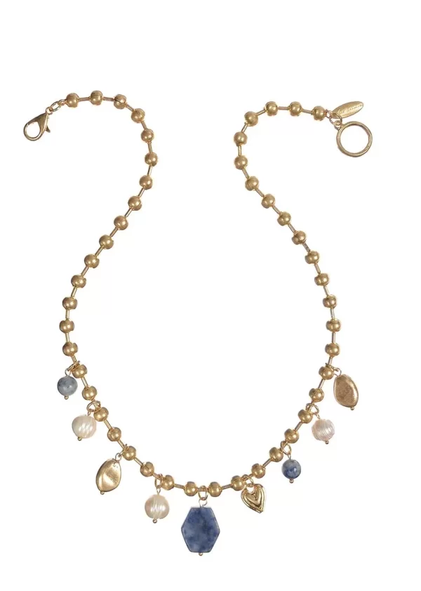 Hot Tomato Gold Necklace with Assorted Charms