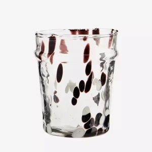 Brown & Cream Spot Recycled Water Glass