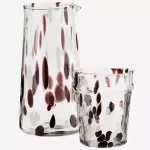 Brown & Cream Spot Recycled Water Glass