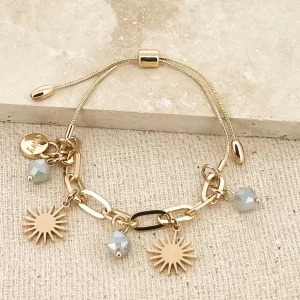 Envy Gold Starburst & Pearl Charm Bracelet