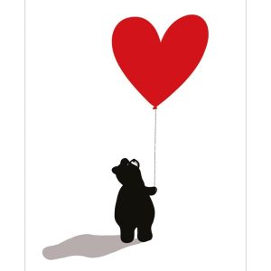 Bears & Heart Balloon Greetings Card