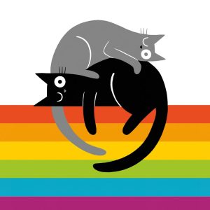 Rainbow Cats Greetings Card