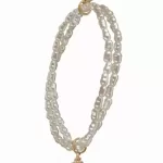 Fab Diddy Faux Pearl Double Bracelet with Shell Charm