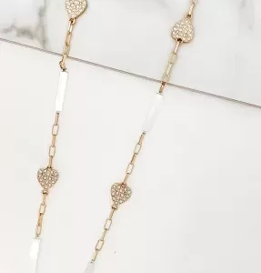 Gold & Silver Diamante Multi Heart Necklace