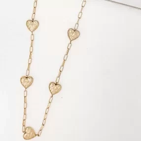 Gold Multi Heart Chain Necklace