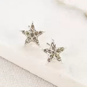 Silver & Crystal Star Stud Earrings