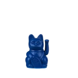Mini Dark Blue Waving Lucky Cat