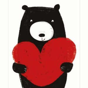 Bear Holding Heart Greetings Card