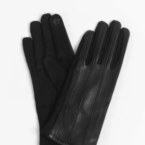 Black PU with Vertical Stitching Gloves