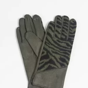 Khaki Tiger Print Gloves