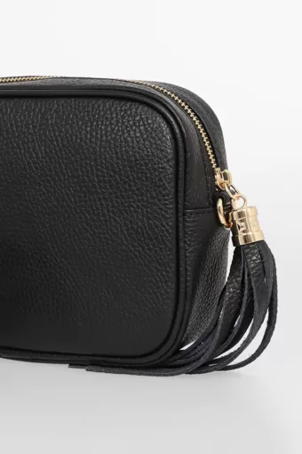 Black Italian Leather Camera Bag
