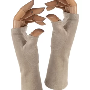 Faux Suede Miser Mitts - Manilla