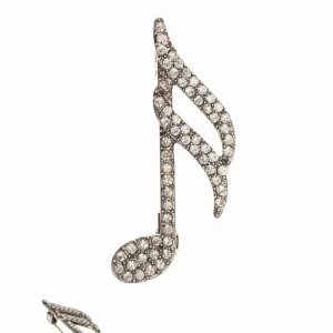 Antique Silver Music Note Brooch