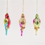 Colourful Parrot Christmas Bauble Gold