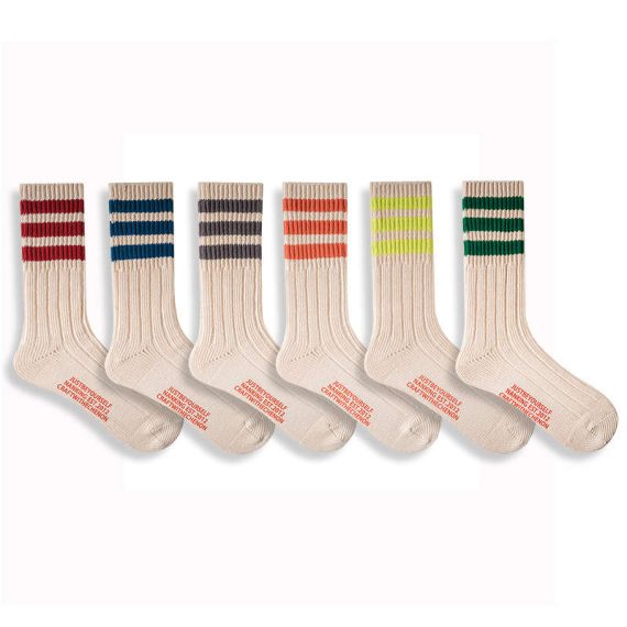 Orange Stripe Retro Men's Sports Socks