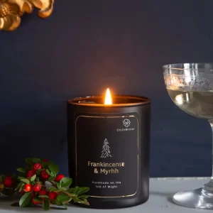 Frankincense & Myrrh Black Christmas Candle