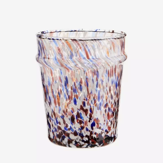 Multi Coloured Spot Recycled Water Glass