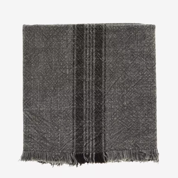 Dark Grey & Black Stripe Tea Towel