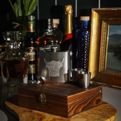 Stag Hip Flask & Cup Set