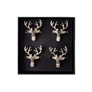 Set Of 4 Stag Napkin Rings