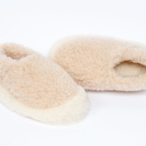 Siberian Beige Wool Slippers 39/40