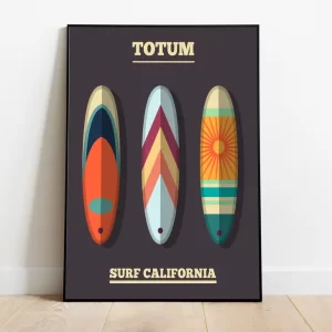 California Retro Surfboard Print