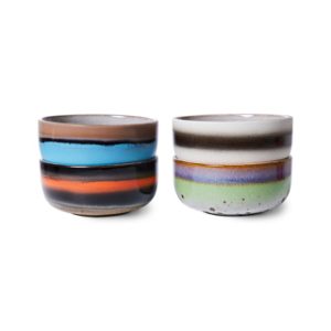 HKliving 70's Ceramic Set of 4 Dessert Bowls Freak Out