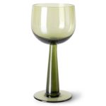 HKliving The Emeralds Wine Glass Tall Olive Green (set of 4)