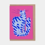 Cat with Stripes Greetings Card