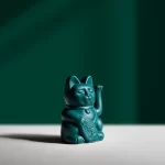 Mini Green Waving Lucky Cat