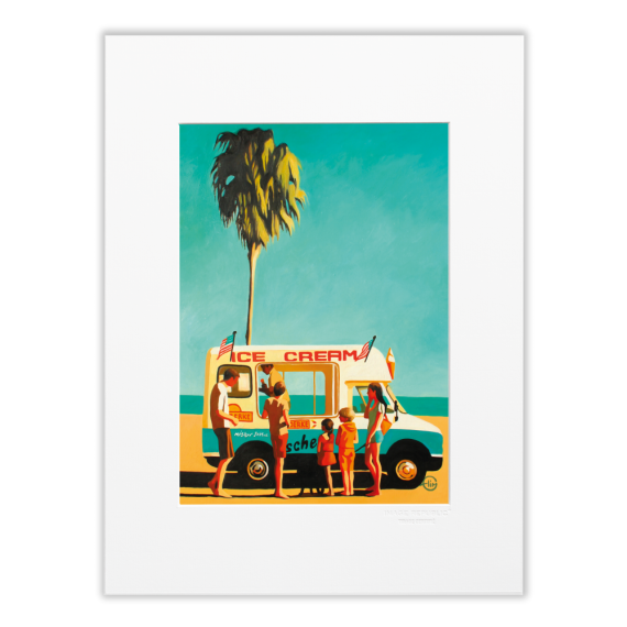 Framed Emilie Arnoux Ice Cream Truck Print 30x40cm