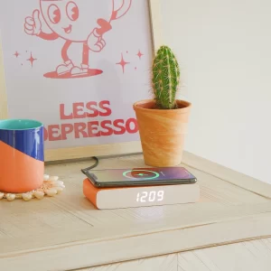 Rise Charge Wireless Charger & Alarm Clock Orange